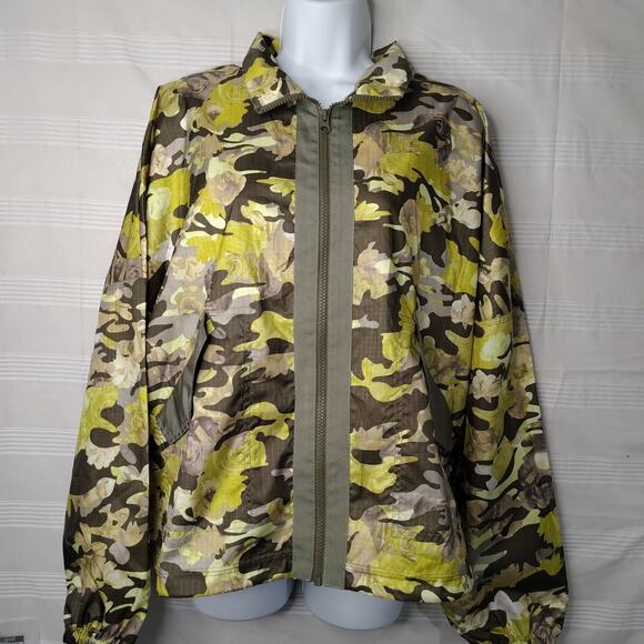 NIKE NWT Oversized‎ Full ZipTrack Jacket Green Floral Camo Women's X-Large - Picture 1 of 15